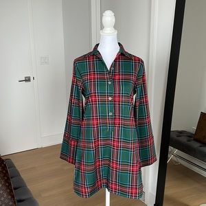 CK Bradley Tartan Tunic Top Shirt Size Small Holiday Christmas Plaid Check